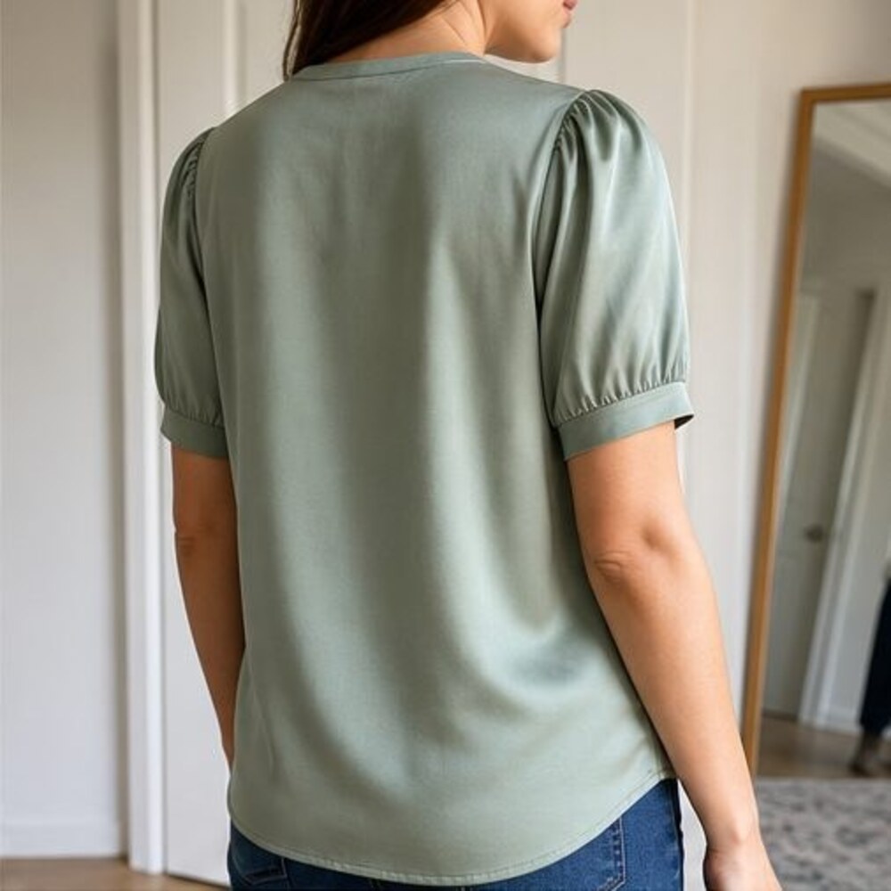 Sage Ruffle Blouse - Picture 3 of 6